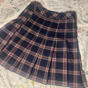 H&M Pleaded Plaid High Waisted Skirt-Divided-size 0